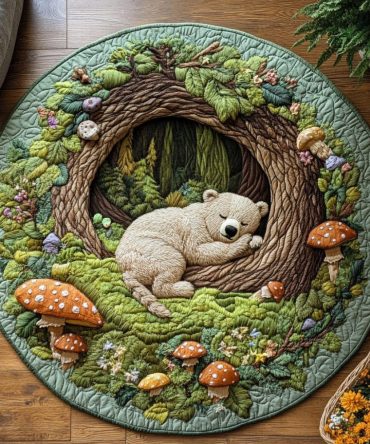Bear Haven Quilted Round Mat