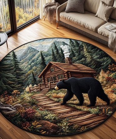 Bearwood Retreat Quilted Round Mat