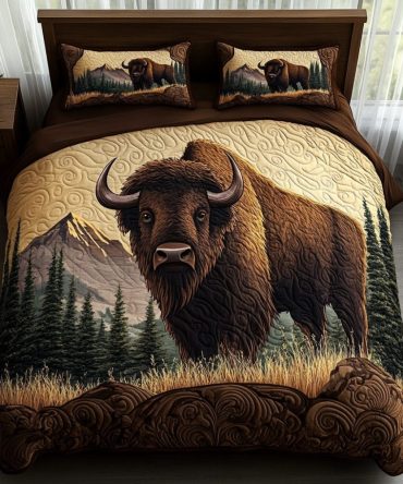 Bison Charm 3-Piece Quilted Bedding Set
