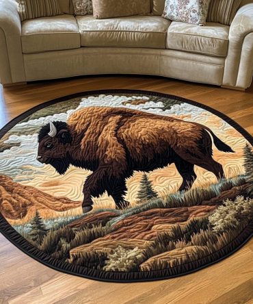 Bison Haven Quilted Round Mat