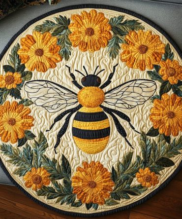 Bloom Bee Quilted Round Mat