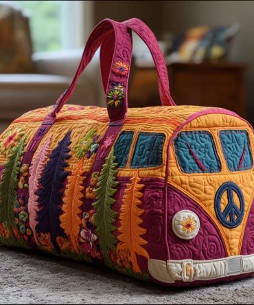 Bloom Journey Quilted Duffle Bag - Stylish Travel & Gym Bag with Floral Design