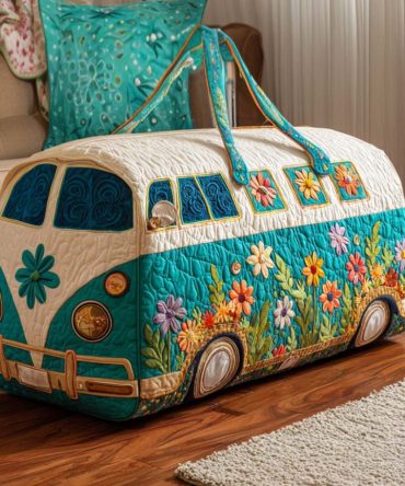 Bloom Van Duffle Bag - Stylish Travel & Gym Bag with Floral Design