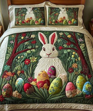 Blooming Bunny 3-Piece Quilted Bedding Set