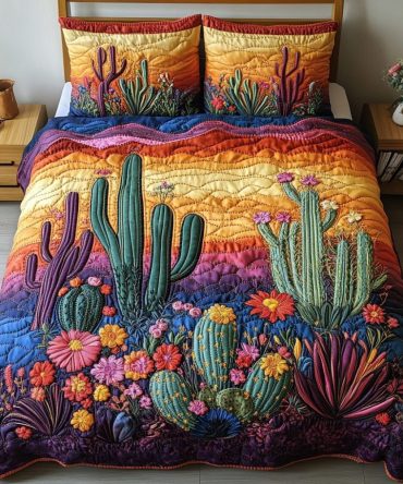 Blooming Desert 3-Piece Quilted Bedding Set