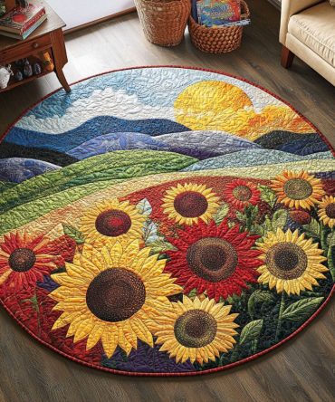 Blooming Horizon Quilted Round Mat