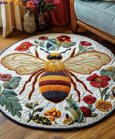 Blooming Solitude Quilted Round Mat