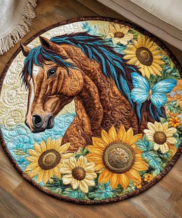 Blossomed Ride Quilted Round Mat