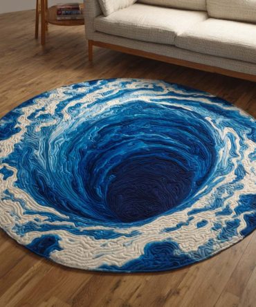 Blue Abyss Quilted Round Mat