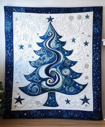 Blue Christmas Quilted Blanket
