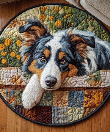 Blue Merle Dreams Quilted Round Mat