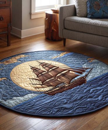 Blue Sail Quilted Round Mat