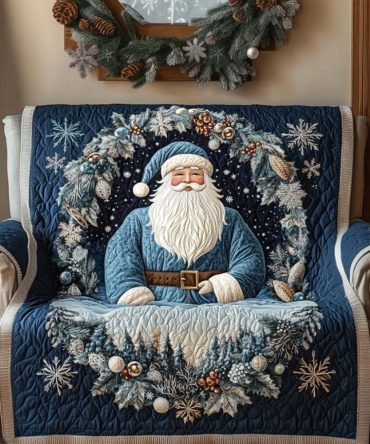 Blue Santa Night Quilted Sofa Cover