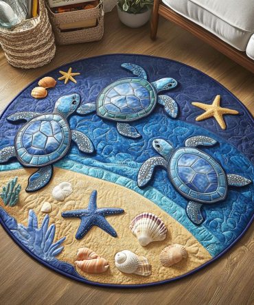 Blue Sea Journey Quilted Round Mat