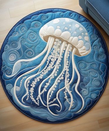 Blue Serenity Quilted Round Mat