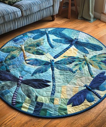 Blue Serenity Quilted Round Mat