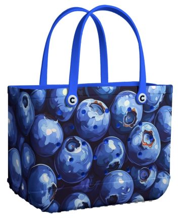 Stylish Blueberry Print Tote Bag - Durable, Spacious, Perfect For Everyday Use & Shopping