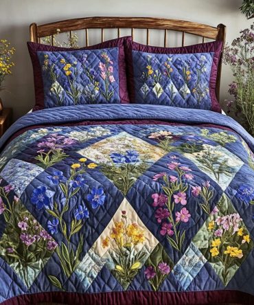 Bluebonnet Charm 3-Piece Quilted Bedding Set