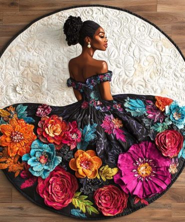 Bold Elegance Quilted Round Mat