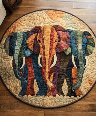 Bold Herd Quilted Round Mat