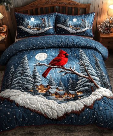 Bold In Red 3-Piece Quilted Bedding Set