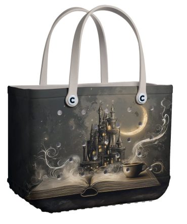 Bucket Tote Bag, Limited Edition Bogg Bag, Beach Bag Moonlit Castle