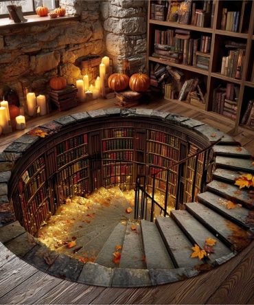 Book Circle Quilted Round Mat