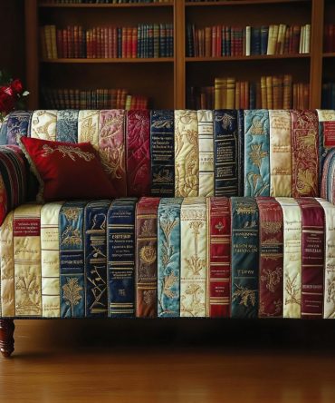 Book Circle Quilted Sofa Cover