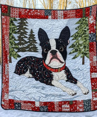 Boston Buddy Quilted Blanket