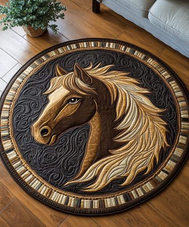 Brave Horse Quilted Round Mat