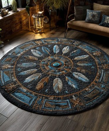 Breath Of The Sky Quilted Round Mat