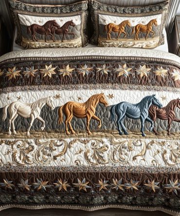 Bridle Beauty 3-Piece Quilted Bedding Set