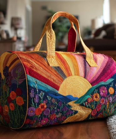 Bright Dawn Quilted Duffle Bag - Stylish Travel Companion for Gym, Weekend Getaways & Daily Use