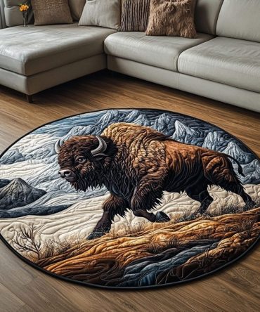 Buffalo Bliss Quilted Round Mat