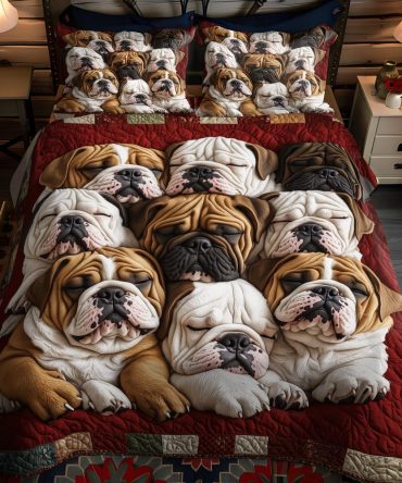 Bulldog Comfort 3-Piece Quilted Bedding Set