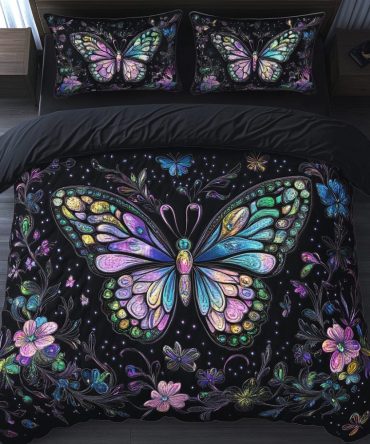 Butterfly Bliss 3-Piece Quilted Bedding Set