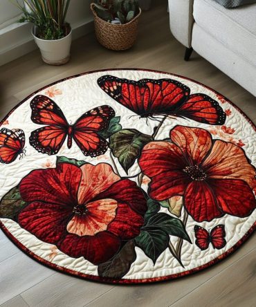 Butterfly Bliss Quilted Round Mat