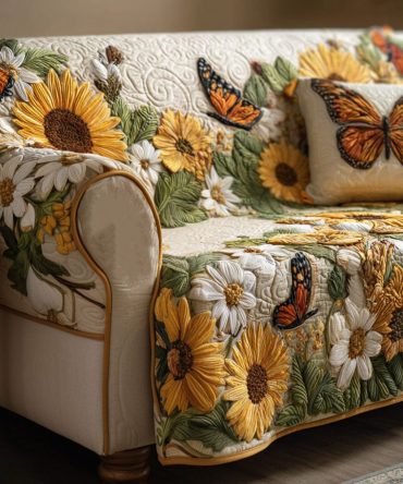 Butterfly Garden Quilted Sofa Cover