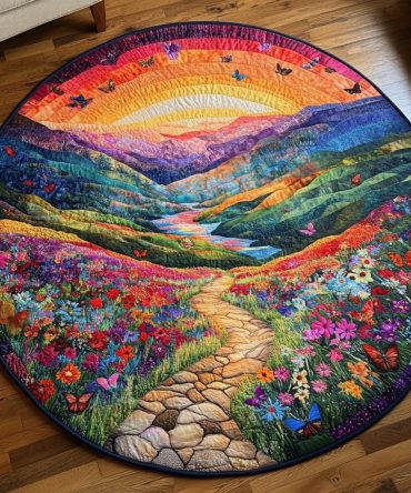 Butterfly Meadow Trail Quilted Round Mat