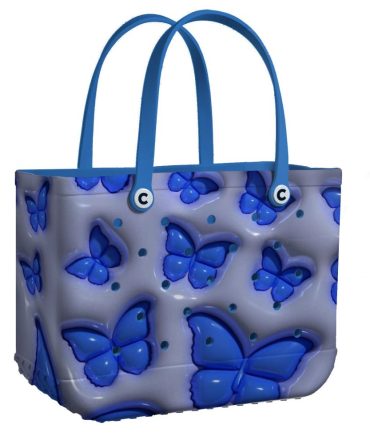 Bucket Tote Bag, Limited Edition Bogg Bag, Beach Bag Ethereal Butterfly