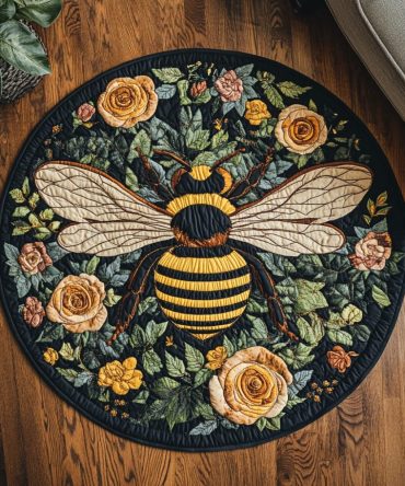 Buzz Bloom Quilted Round Mat