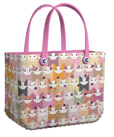 Bucket Tote Bag, Limited Edition Bogg Bag, Beach Bag Purr-Ty In Pink