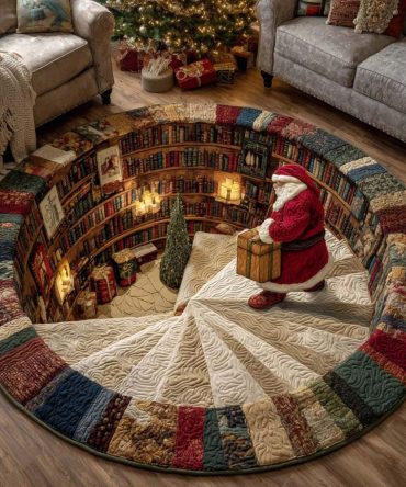 Cabin Light Glow Quilted Round Mat