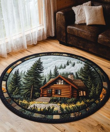 Cabin Retreat Quilted Round Mat