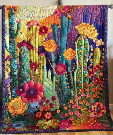 Cacti Dream Quilted Blanket