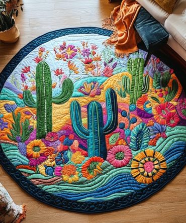 Cactus Blossom Retreat Quilted Round Mat