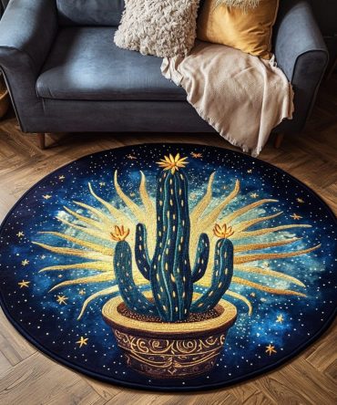 Cactus Breeze Quilted Round Mat