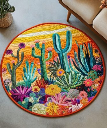 Cactus Comfort Zone Quilted Round Mat