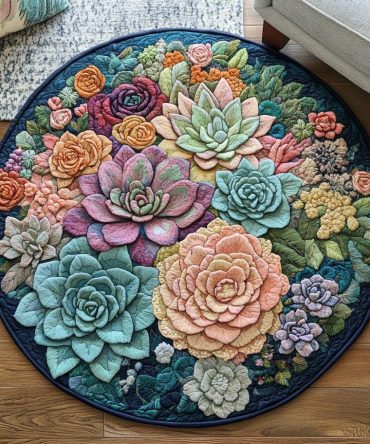 Cactus Love Quilted Round Mat