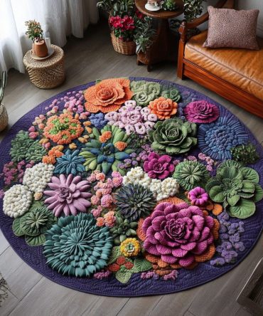 Cactus Medley Quilted Round Mat